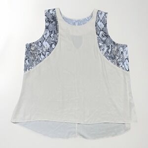 Studio Y Sheer Flowy Tank Size XXL Snakeskin Print Embellished Business Casual